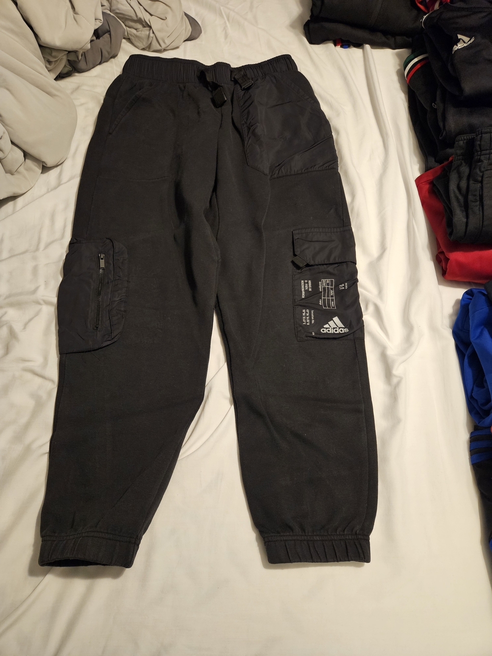 Rare Adidas Black Mens Cargo Jogger Sweatpants